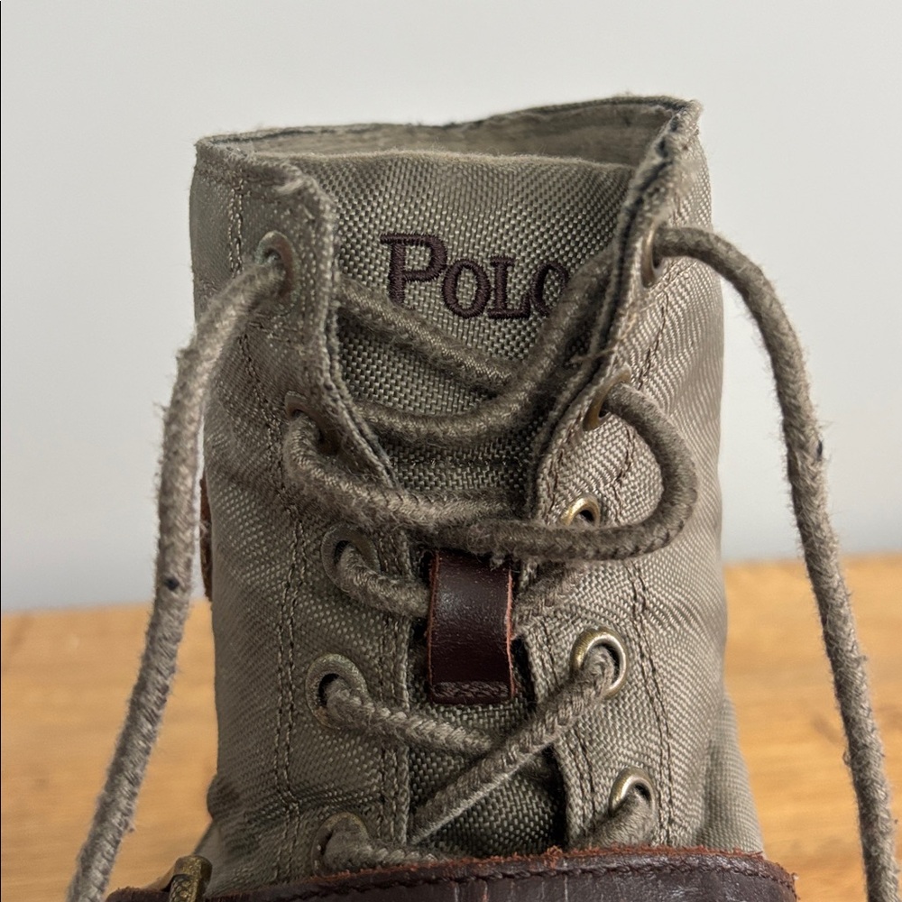 Polo Ralph Lauren Ranger Tumbler Youth Canvas and Leather Lace-Up Boots size 4 - Picture 5 of 11